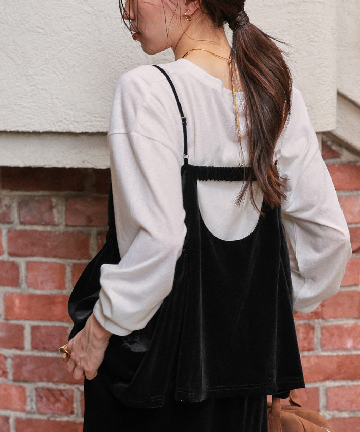 ティティベイト titivate ベロアペプラムビスチェ （ブラック） ブラック