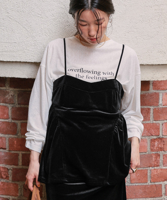 ティティベイト titivate ベロアペプラムビスチェ （ブラック） ブラック