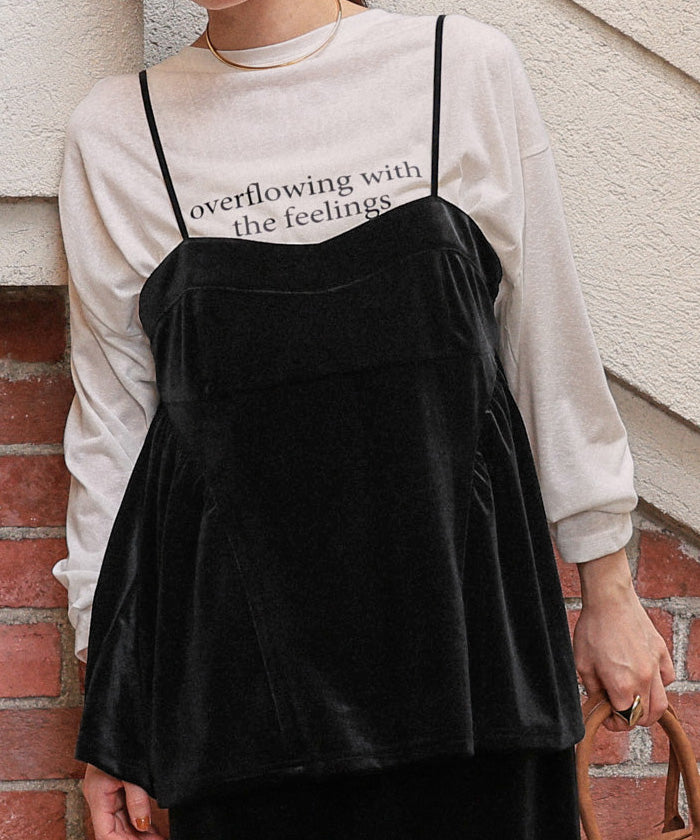 ティティベイト titivate ベロアペプラムビスチェ （ブラック） ブラック