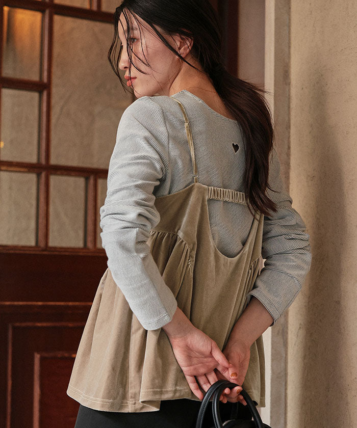 ティティベイト titivate ベロアペプラムビスチェ （ブラック） ブラック