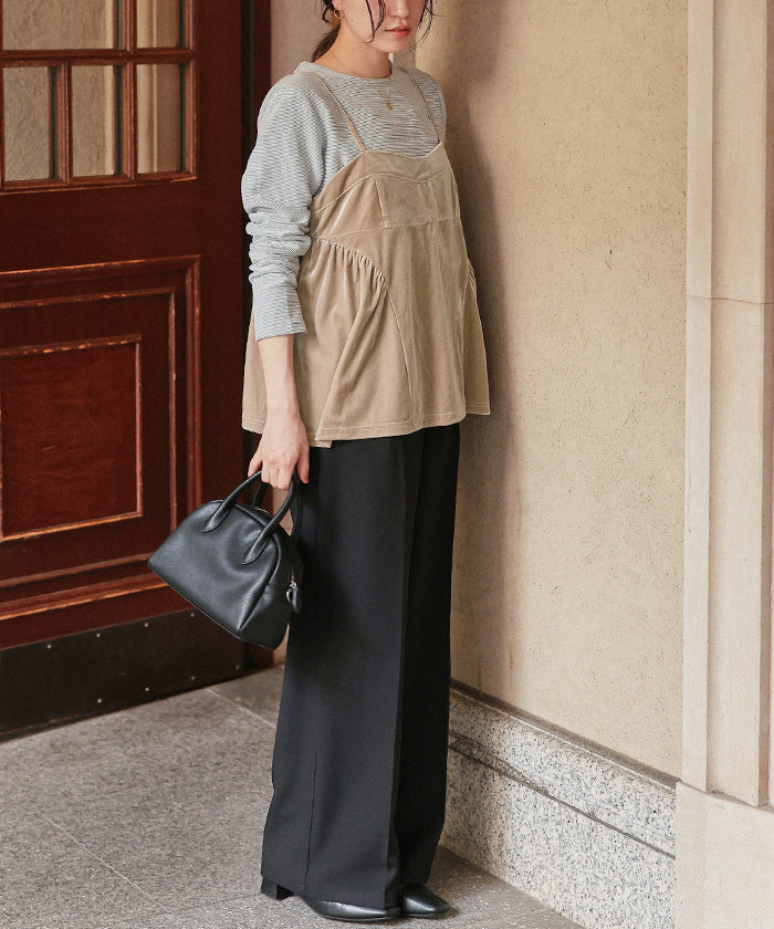 ティティベイト titivate ベロアペプラムビスチェ （ブラック） ブラック