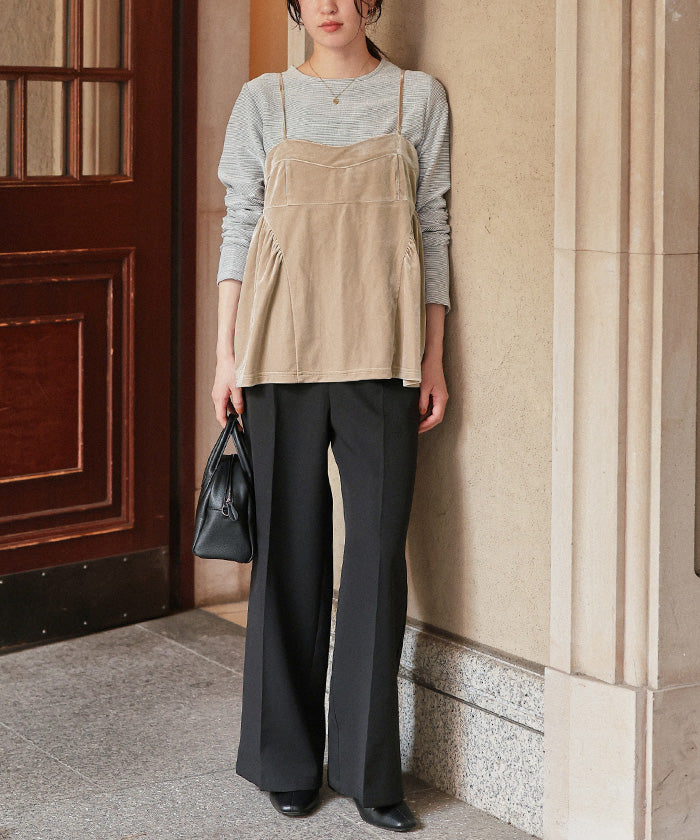 ティティベイト titivate ベロアペプラムビスチェ （ブラック） ブラック