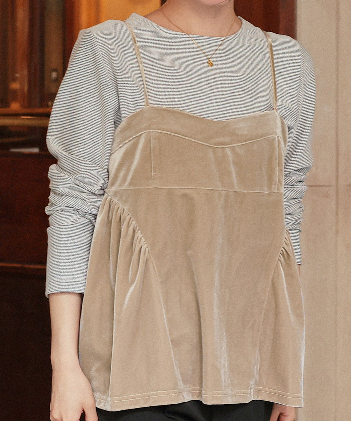 ティティベイト titivate ベロアペプラムビスチェ （ブラック） ブラック