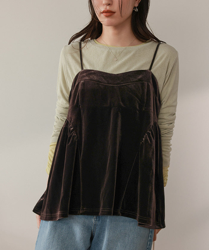 ティティベイト titivate ベロアペプラムビスチェ （ブラック） ブラック