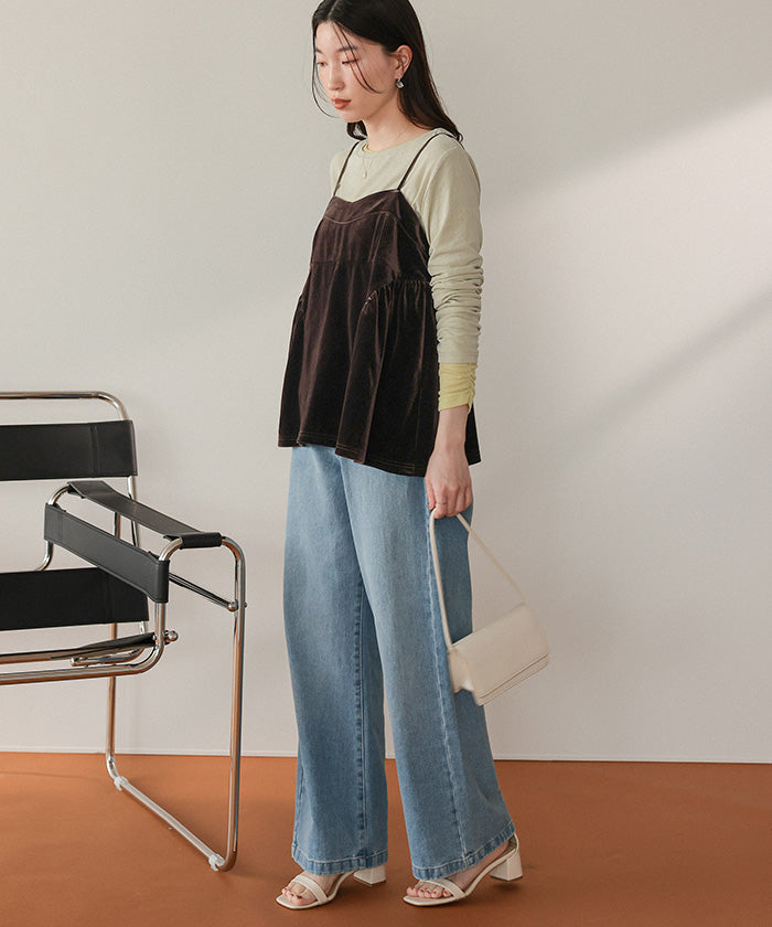 ティティベイト titivate ベロアペプラムビスチェ （ブラック） ブラック