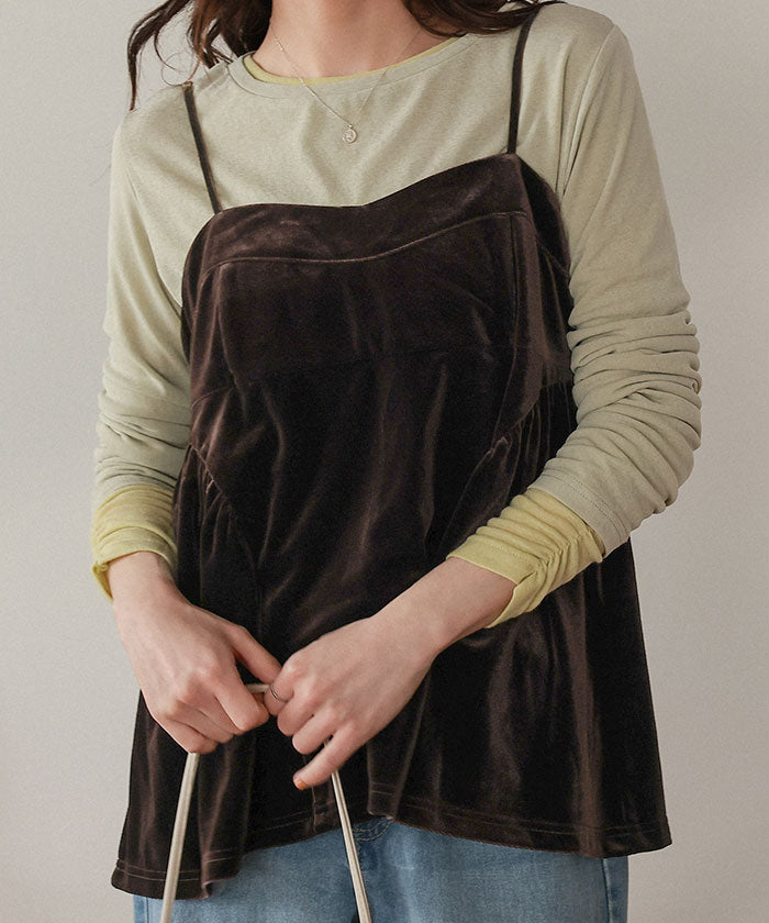 ティティベイト titivate ベロアペプラムビスチェ （ブラック） ブラック