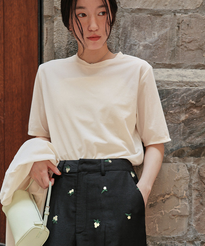 ティティベイト titivate シアーベロア半袖Tシャツ （アイボリー） アイボリー