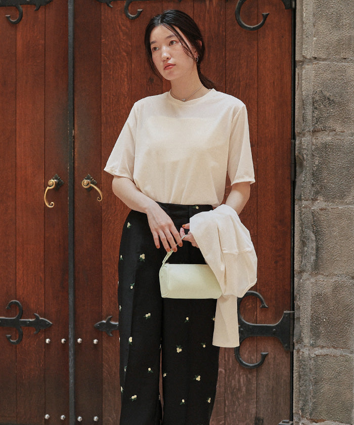 ティティベイト titivate シアーベロア半袖Tシャツ （アイボリー） アイボリー