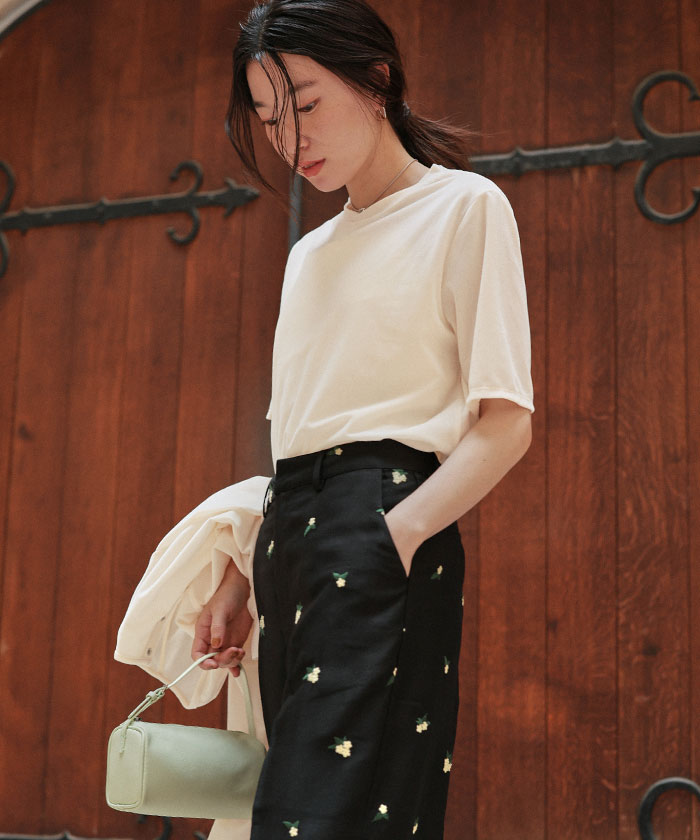 ティティベイト titivate シアーベロア半袖Tシャツ （アイボリー） アイボリー