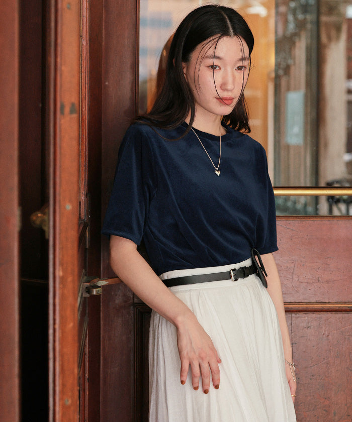 ティティベイト titivate シアーベロア半袖Tシャツ （アイボリー） アイボリー