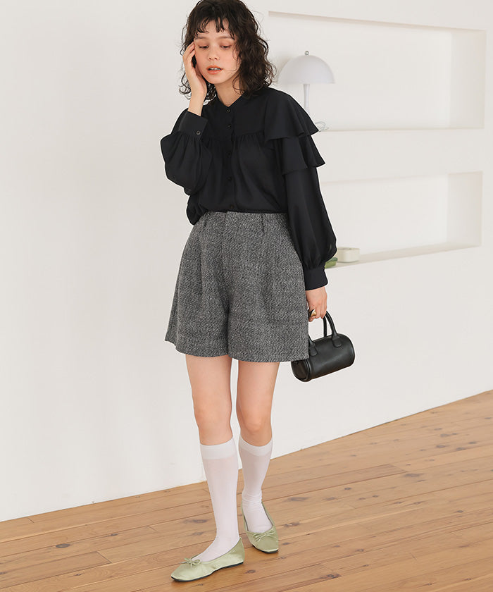 ティティベイト titivate ダブルタックショートパンツ （グレー） グレー