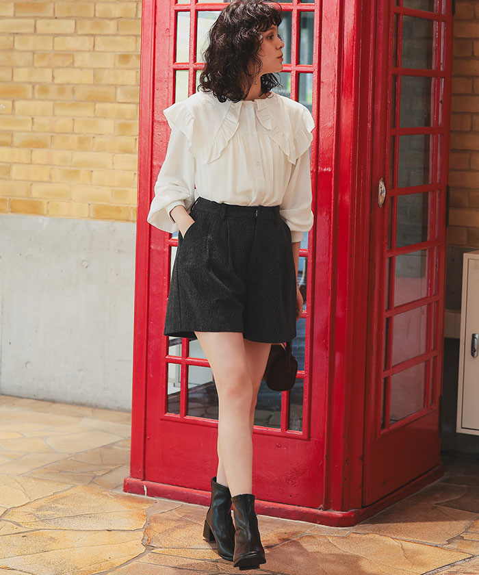 ティティベイト titivate ダブルタックショートパンツ （グレー） グレー