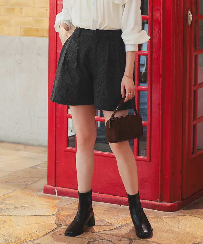 ティティベイト titivate ダブルタックショートパンツ （ブラウン） ブラウン