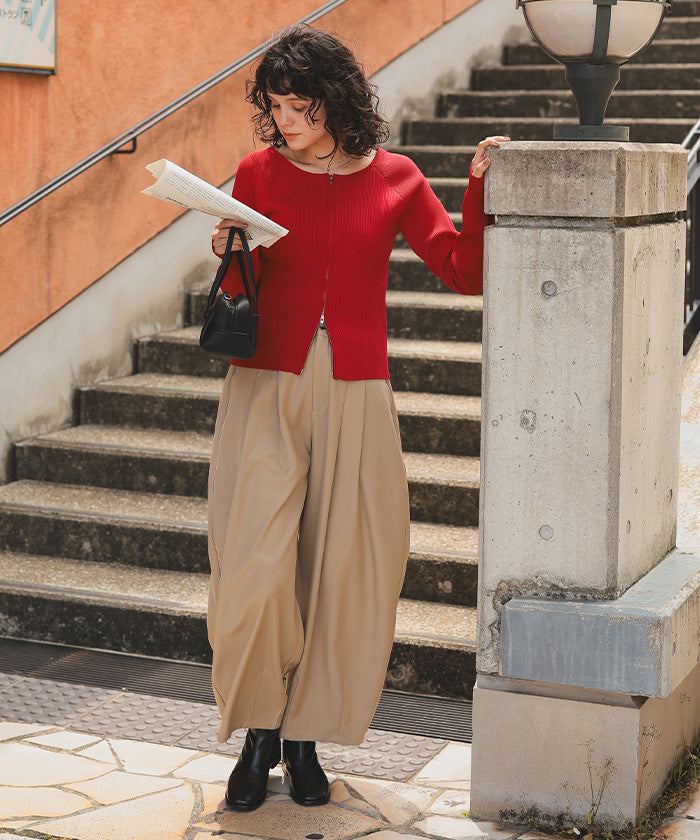 ティティベイト titivate 前後2wayダブルジップニットプルオーバー （ブルー） ブルー