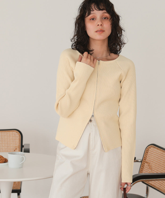 ティティベイト titivate 前後2wayダブルジップニットプルオーバー （ブルー） ブルー