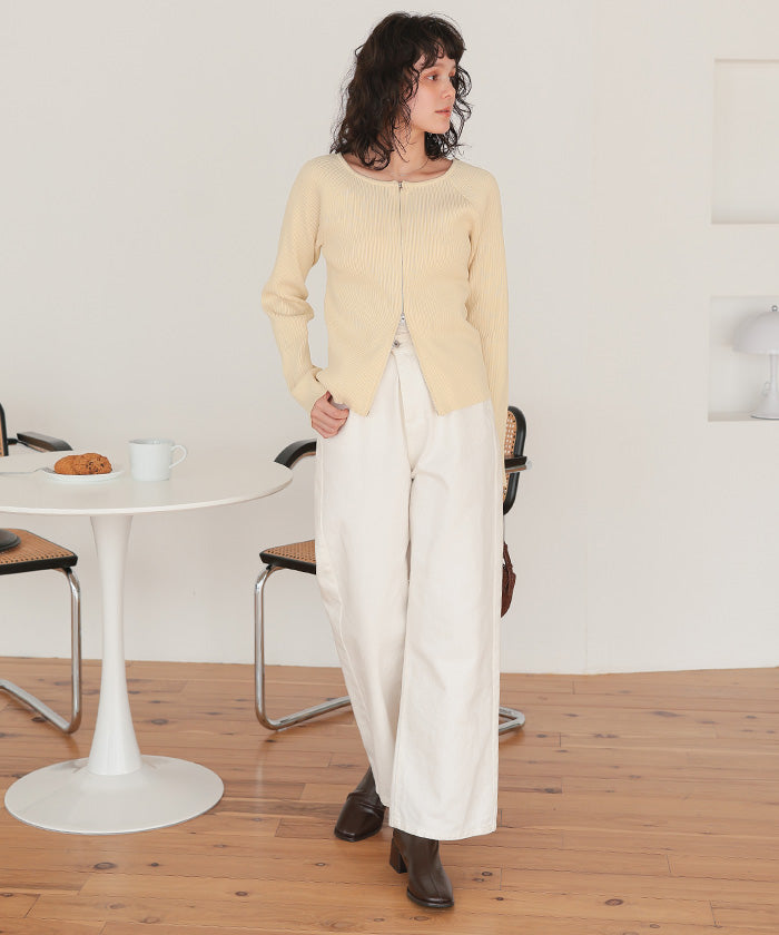 ティティベイト titivate 前後2wayダブルジップニットプルオーバー （ブルー） ブルー