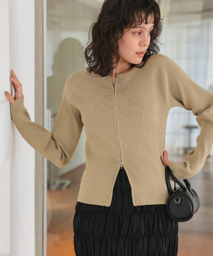 ティティベイト titivate 前後2wayダブルジップニットプルオーバー （ブルー） ブルー