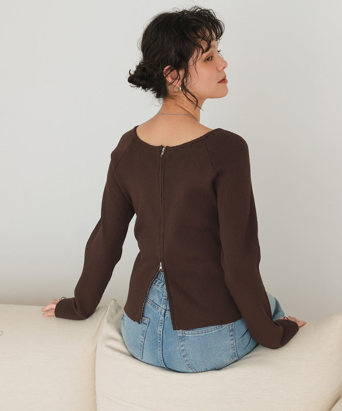 ティティベイト titivate 前後2wayダブルジップニットプルオーバー （ブルー） ブルー