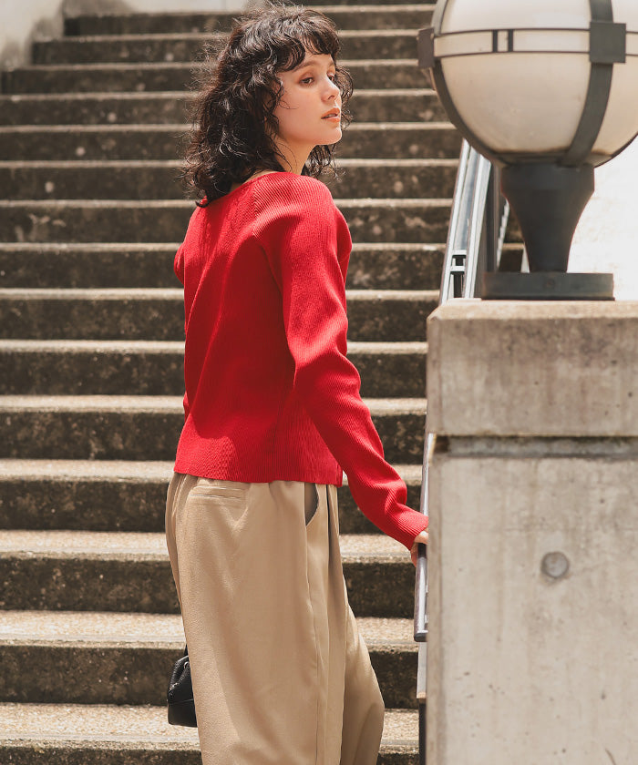 ティティベイト titivate 前後2wayダブルジップニットプルオーバー （ブラウン） ブラウン