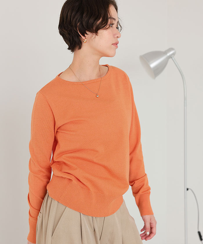 ティティベイト titivate なめらか手触りカシミヤタッチボートネックニット （チャコール） チャコール