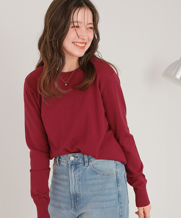 ティティベイト titivate なめらか手触りカシミヤタッチクルーネックニット （ブラック） ブラック