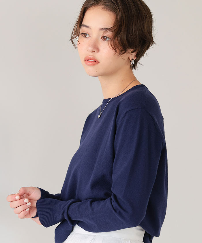 ティティベイト titivate なめらか手触りカシミヤタッチクルーネックニット （ブラック） ブラック