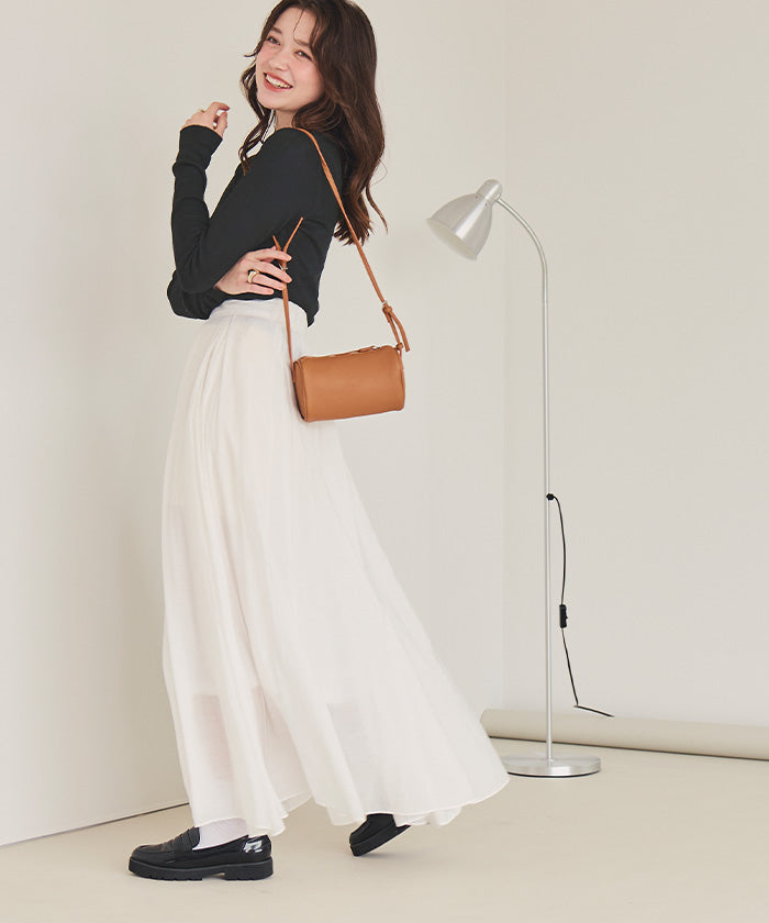 ティティベイト titivate チクチクしないウールブレンドクルーネックリブニット （ブラック） ブラック