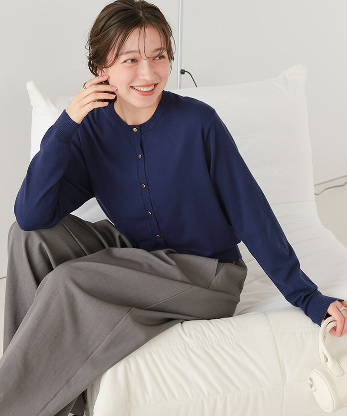 ティティベイト titivate なめらか手触りカシミヤタッチニットカーディガン （アイボリー） アイボリー