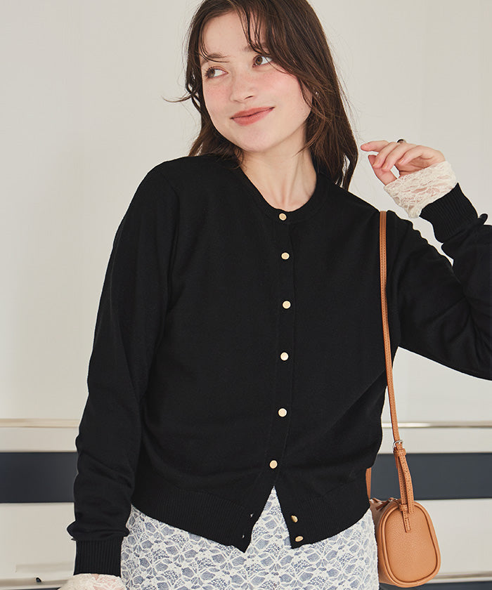 ティティベイト titivate なめらか手触りカシミヤタッチニットカーディガン （アイボリー） アイボリー