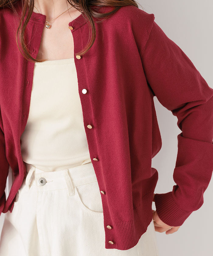 ティティベイト titivate なめらか手触りカシミヤタッチニットカーディガン （アイボリー） アイボリー