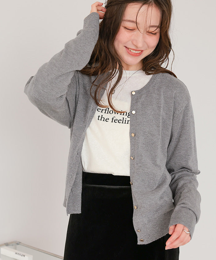 ティティベイト titivate なめらか手触りカシミヤタッチニットカーディガン （アイボリー） アイボリー