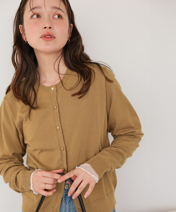 ティティベイト titivate なめらか手触りカシミヤタッチニットカーディガン （アイボリー） アイボリー