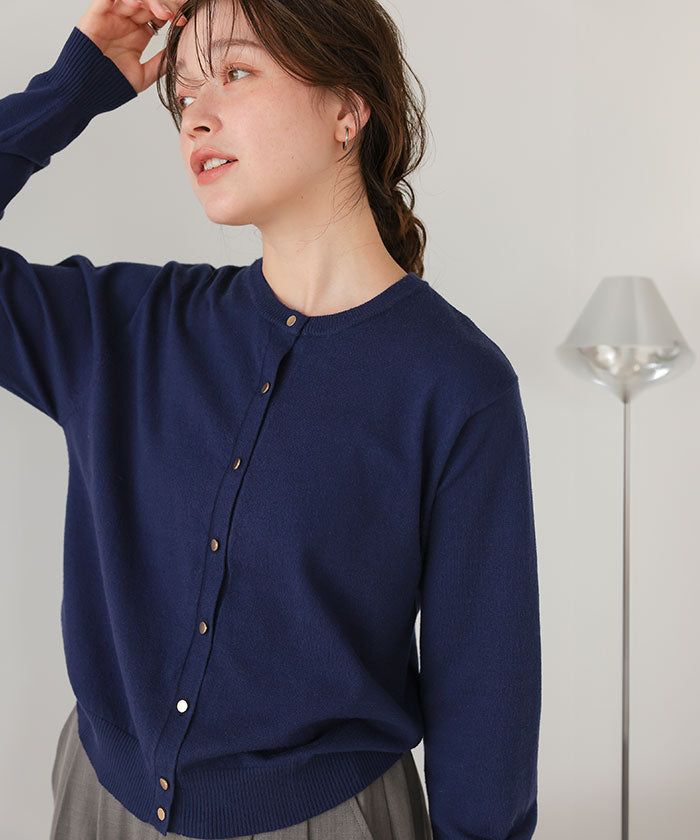 ティティベイト titivate なめらか手触りカシミヤタッチニットカーディガン （アイボリー） アイボリー