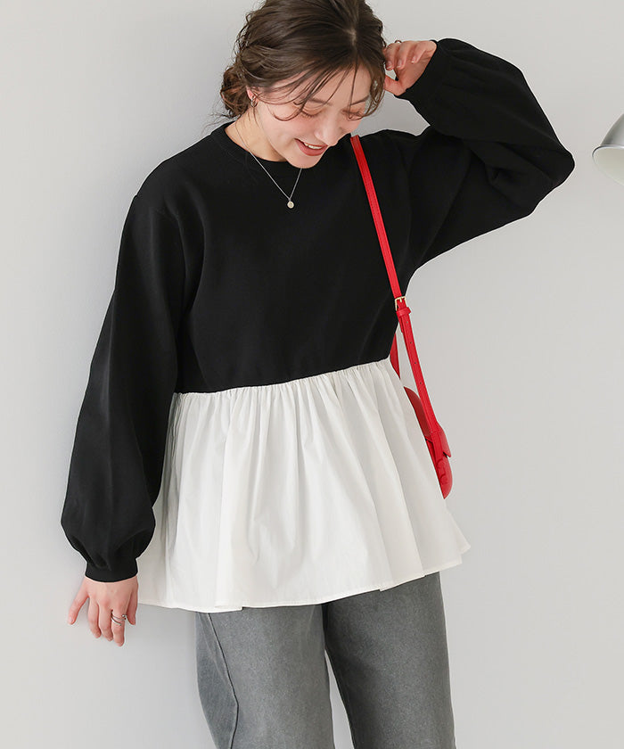 ティティベイト titivate ペプラムドッキングニットプルオーバー （ブラック2） ブラック2