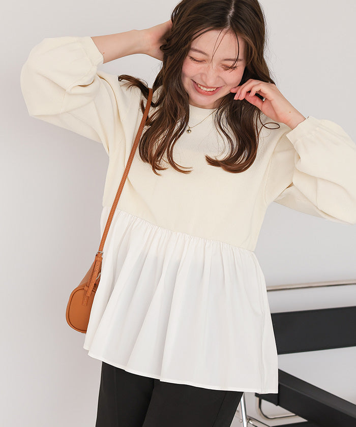 ティティベイト titivate ペプラムドッキングニットプルオーバー （ブラック2） ブラック2