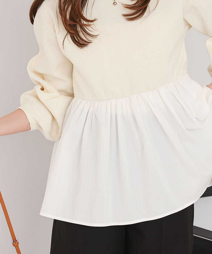 ティティベイト titivate ペプラムドッキングニットプルオーバー （ブラック2） ブラック2