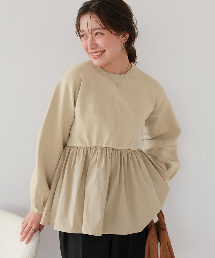 ティティベイト titivate ペプラムドッキングニットプルオーバー （ブラック2） ブラック2