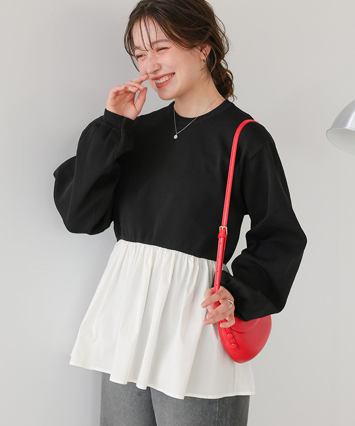 ティティベイト titivate ペプラムドッキングニットプルオーバー （ブラック2） ブラック2