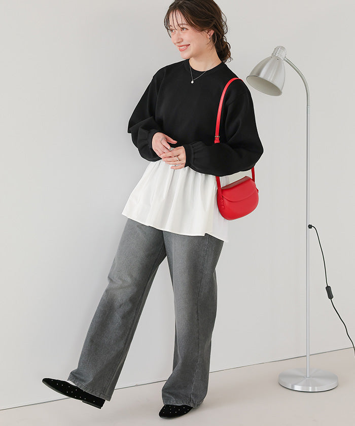 ティティベイト titivate ペプラムドッキングニットプルオーバー （ブラック2） ブラック2