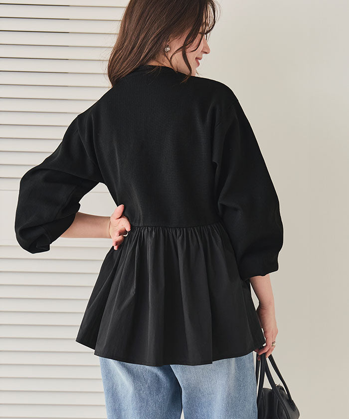 ティティベイト titivate ペプラムドッキングニットプルオーバー （ブラック2） ブラック2