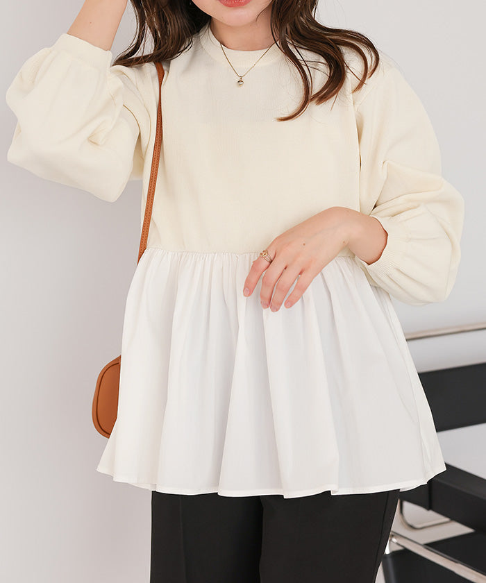 ティティベイト titivate ペプラムドッキングニットプルオーバー （ブラック2） ブラック2