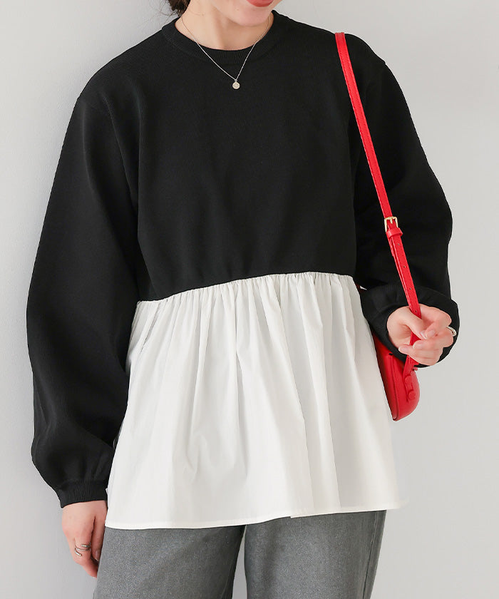 ティティベイト titivate ペプラムドッキングニットプルオーバー （ブラック2） ブラック2