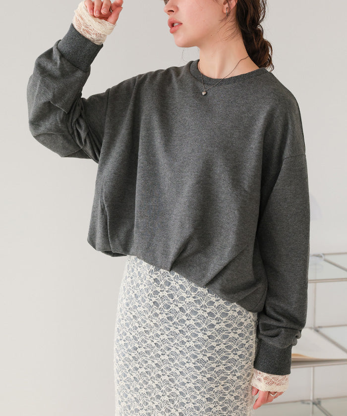 ティティベイト titivate ボリュームスリーブバルーンスウェットトップス （グレー） グレー