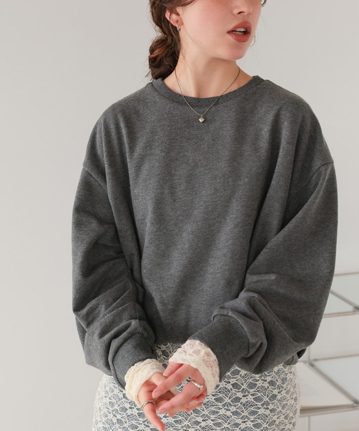 ティティベイト titivate ボリュームスリーブバルーンスウェットトップス （グレー） グレー