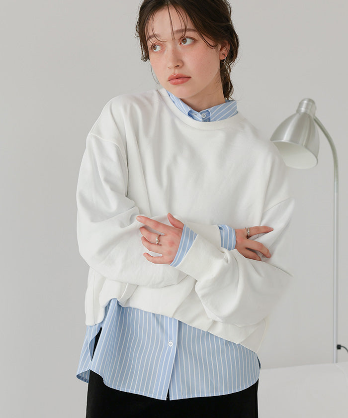 ティティベイト titivate ボリュームスリーブバルーンスウェットトップス （グレー） グレー