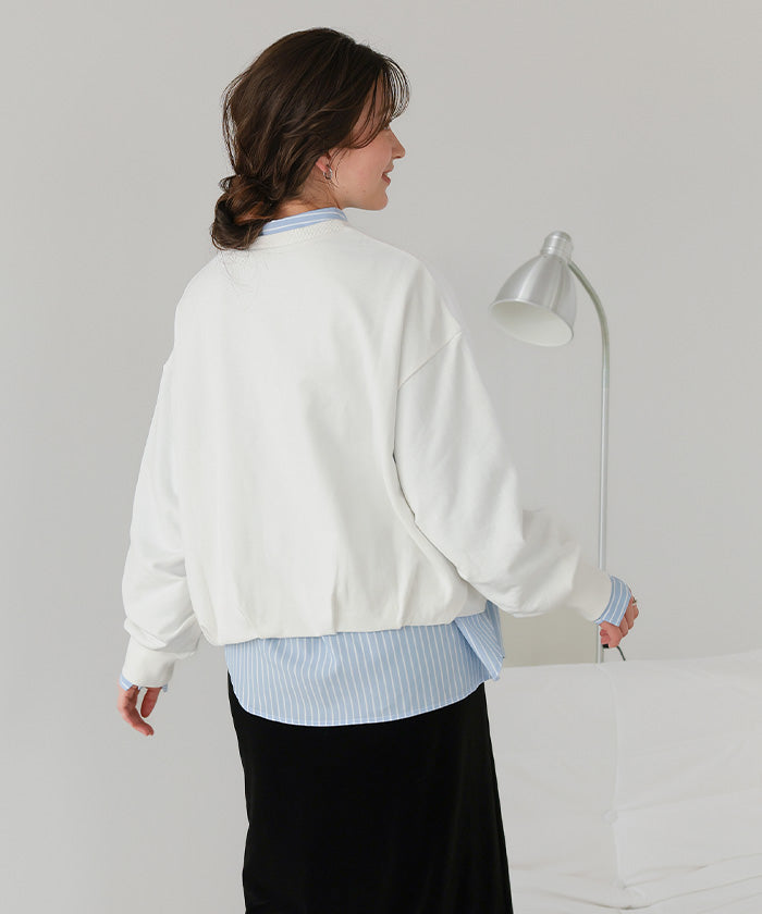 ティティベイト titivate ボリュームスリーブバルーンスウェットトップス （グレー） グレー