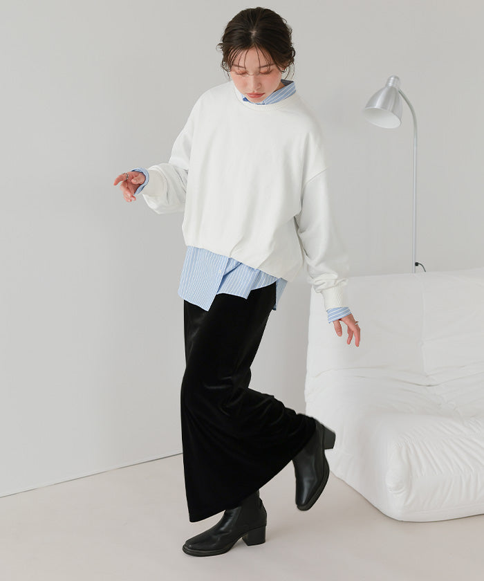 ティティベイト titivate ボリュームスリーブバルーンスウェットトップス （グレー） グレー