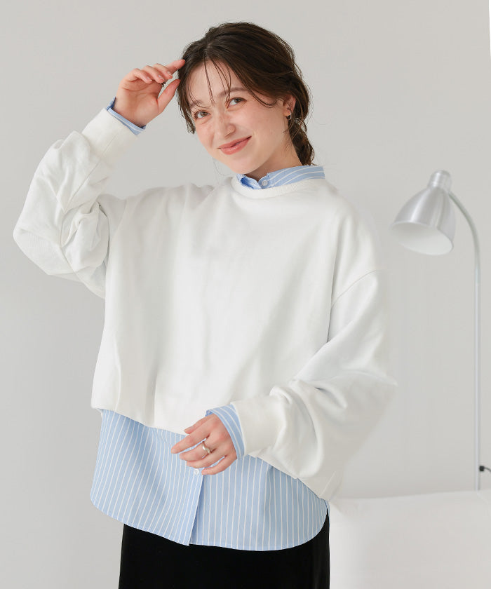 ティティベイト titivate ボリュームスリーブバルーンスウェットトップス （グレー） グレー