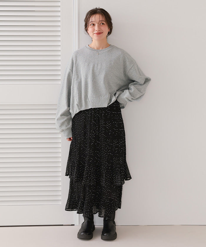 ティティベイト titivate ボリュームスリーブバルーンスウェットトップス （グレー） グレー