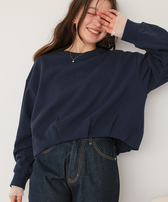 ティティベイト titivate ボリュームスリーブバルーンスウェットトップス （グレー） グレー